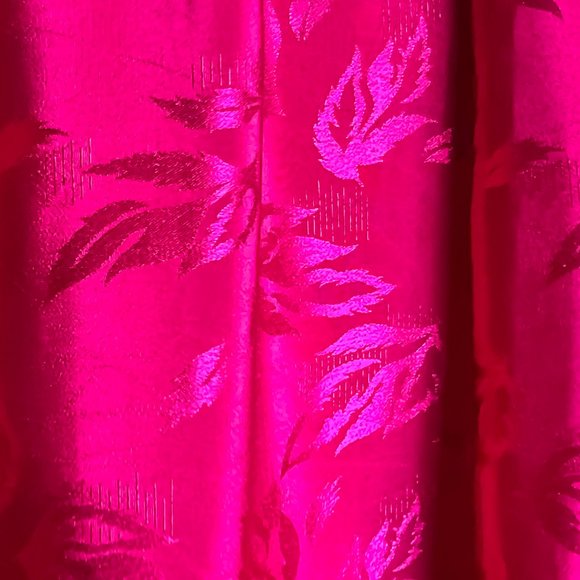 Vintage Hot Pink Leaf Print Skirt - Picture 8 of 10